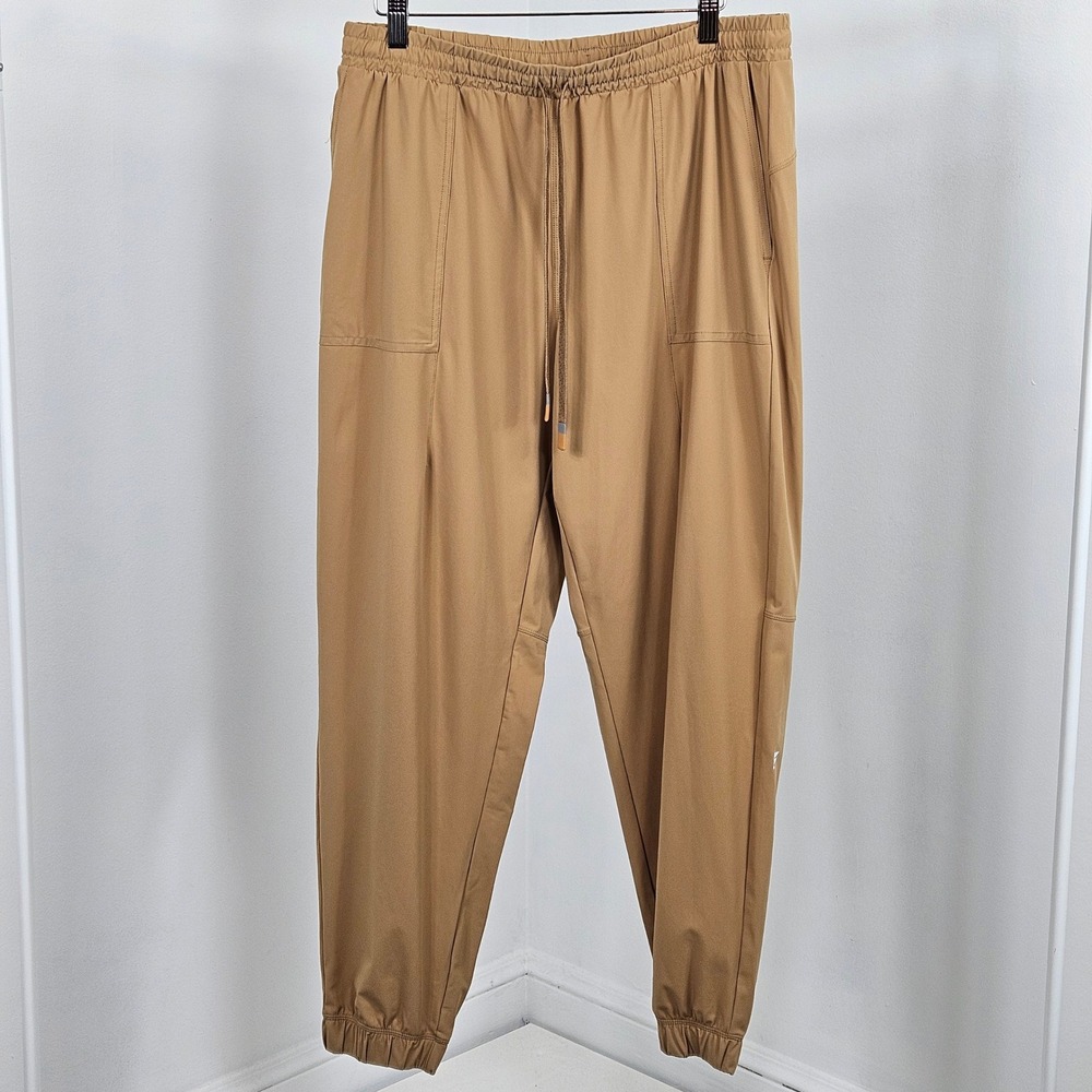 Fabletics The One Jogger Pants Womens L Tan Excellent Stretch Pockets